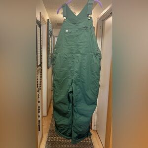 Duluth Trading Co Forest Green Heirloom Overalls, sz XL x 33”
